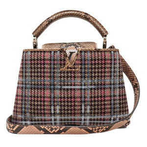 Louis Vuitton Capucines bag python tweed sequin pink